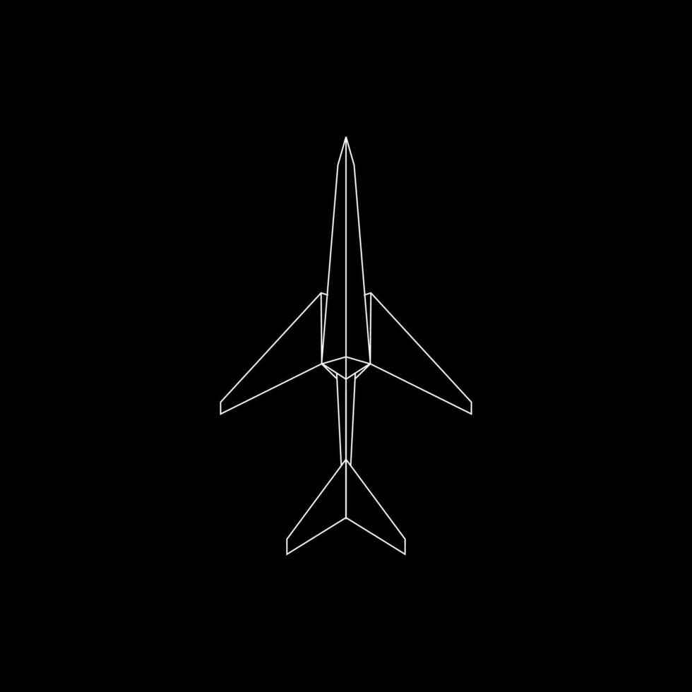 Aircraft, Aeroplane, Air Plane, Jet Polygonal Lines, can use for Logo, Pictogram, Website, Apps, or Graphic Design Element. BW Style and Size Color Editable vector