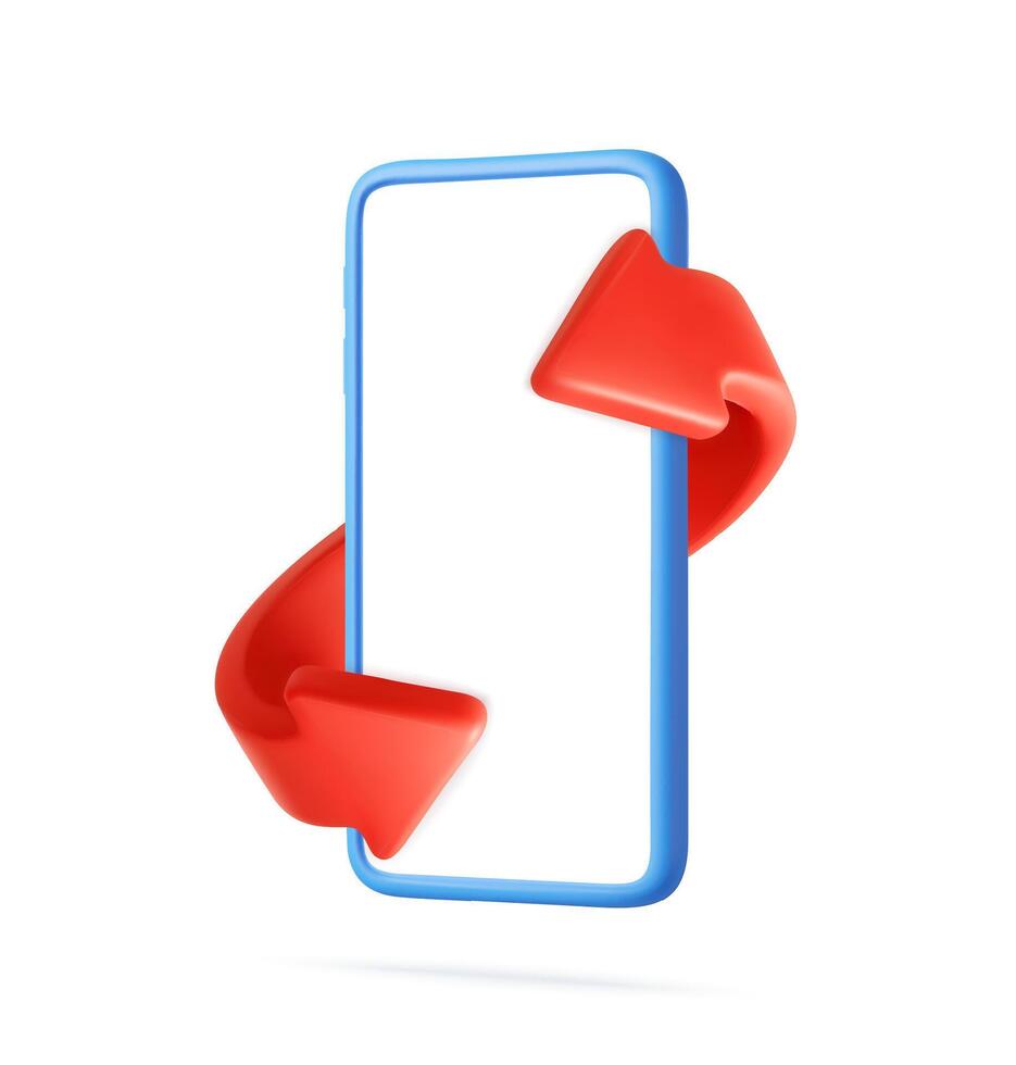 Smartphone with rotation arrows vector