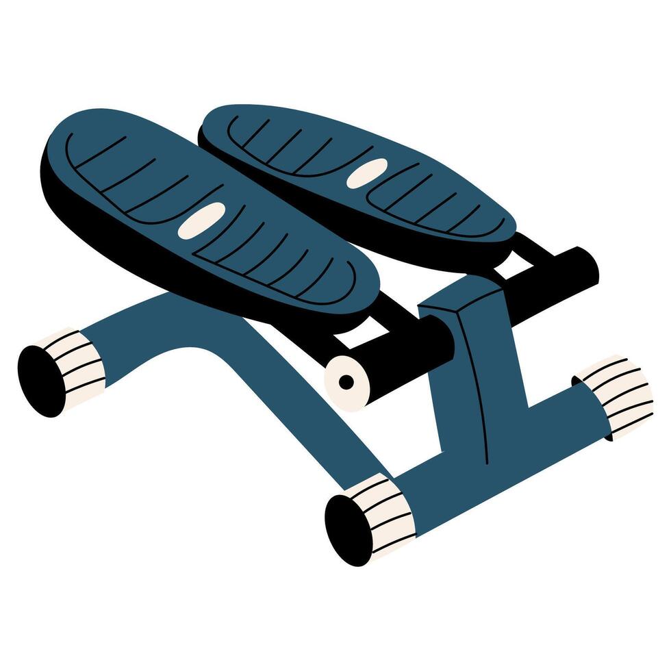 Compact stepper exercise machine for home workouts. Portable stepper machine designed for cardio and strength training, ideal for home fitness, weight loss, and daily exercise routines. vector