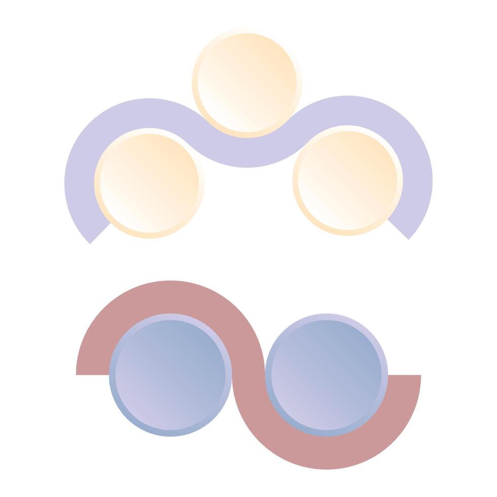 Rounded blank board and line flowing connection infographic theme vector