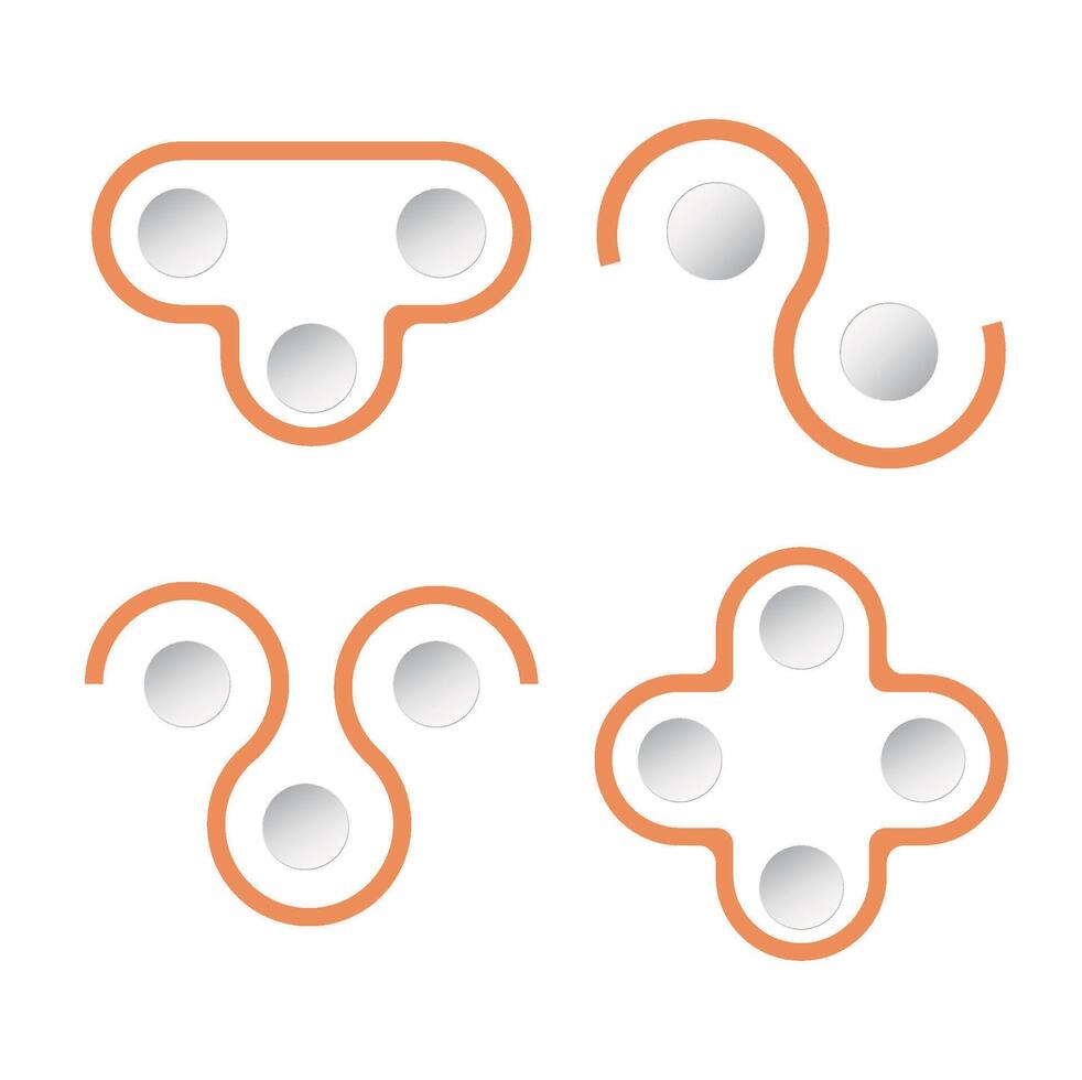 Rounded board with orange connection line for data report analysis business vector