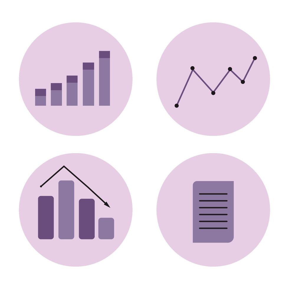 Purple bar up and down infographic chart for business data report vector