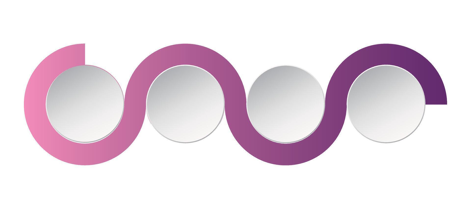 Purple workflow gradient with four rounded board for showing text vector