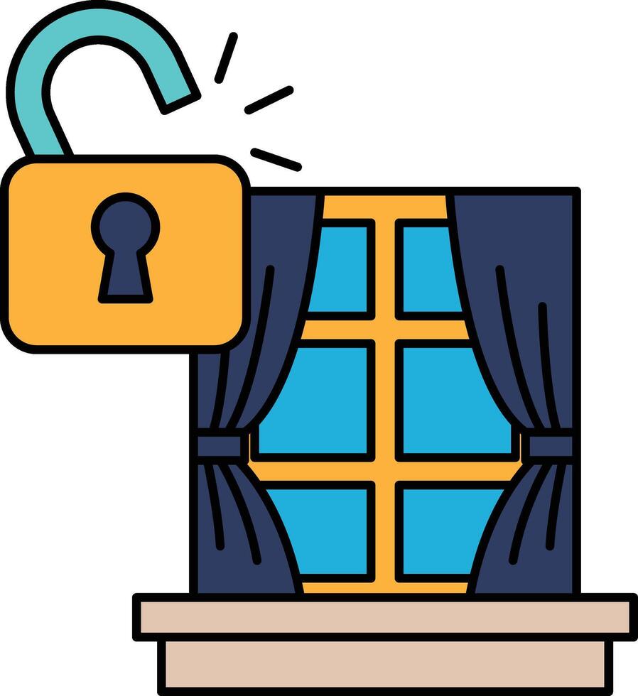 A black and white image of a window with a lock on it vector