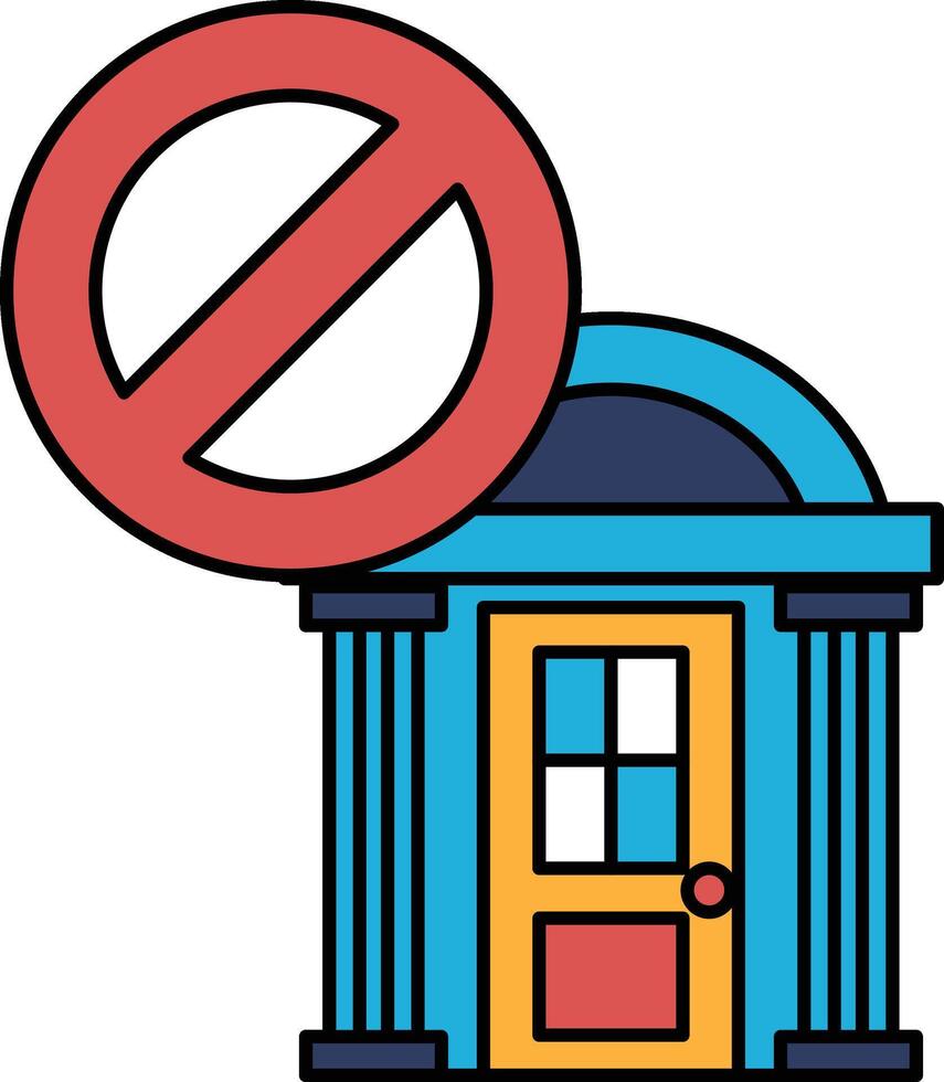 A building with a no parking sign on top of it vector