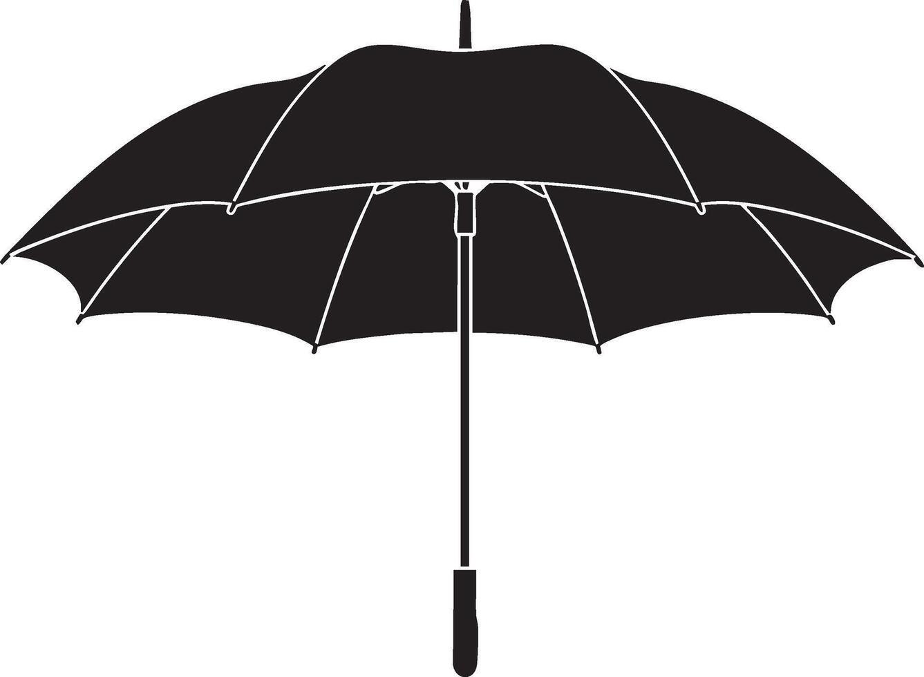Umbrella silhouette with outline on background object rain vector