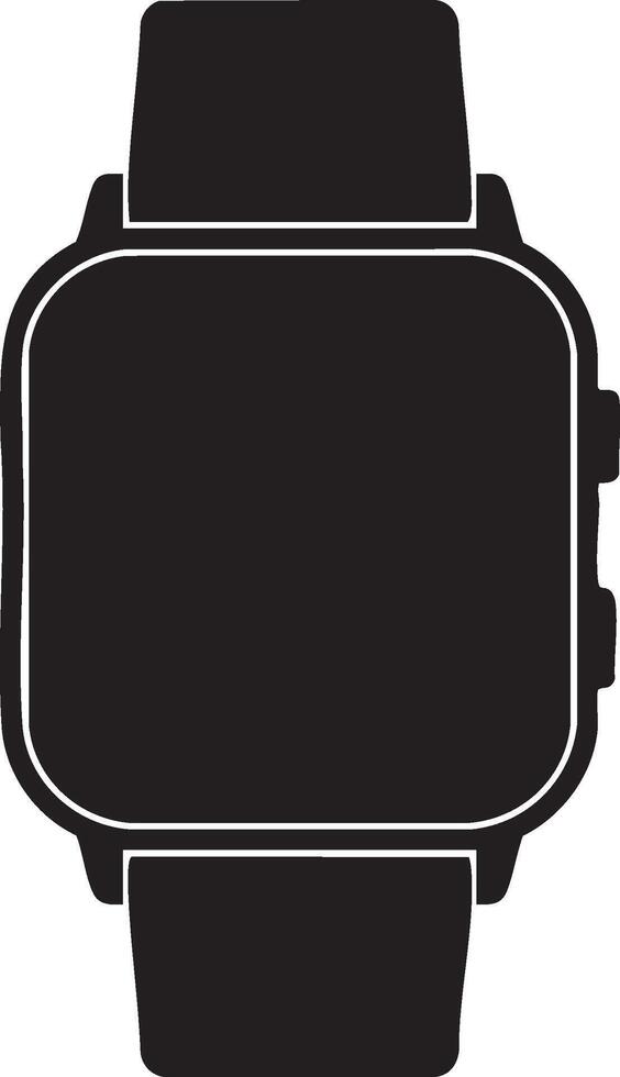 Smartwatch icon with rounded square face and strap technology gadget vector