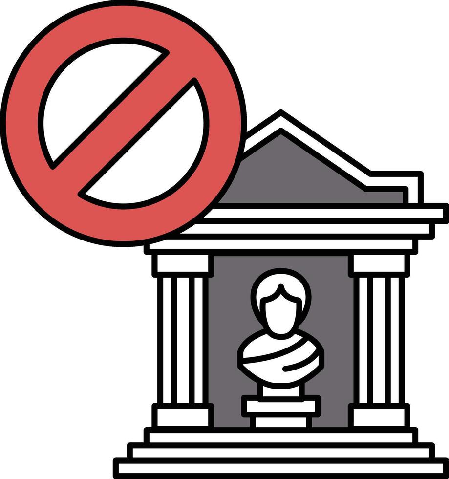 A building with a statue of a man in front of it vector