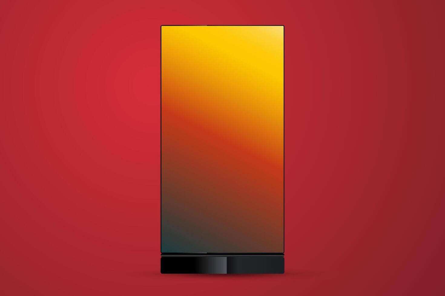 A Techonology Digital Signage LED Mock up Ddisplay Design Used For Presentation the Data. A Gradient LED Screen on red background illustration vector