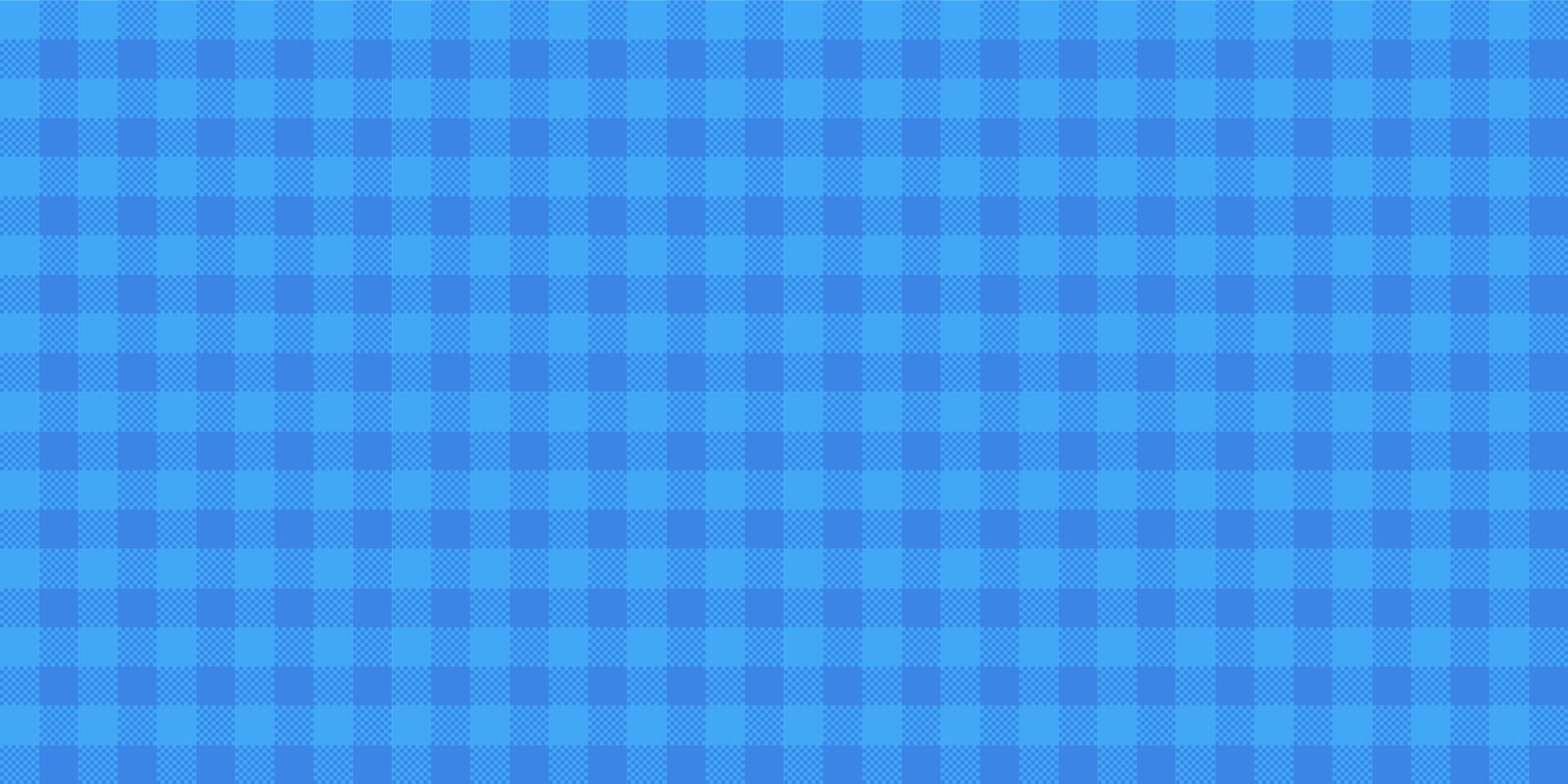 Seamless blue vichy pattern background. Gingham texture for flannel fabric with square design. Check plaid blanket wallpaper with geometric grid for napkin. Cute abstract repeat autumn backdrop. vector
