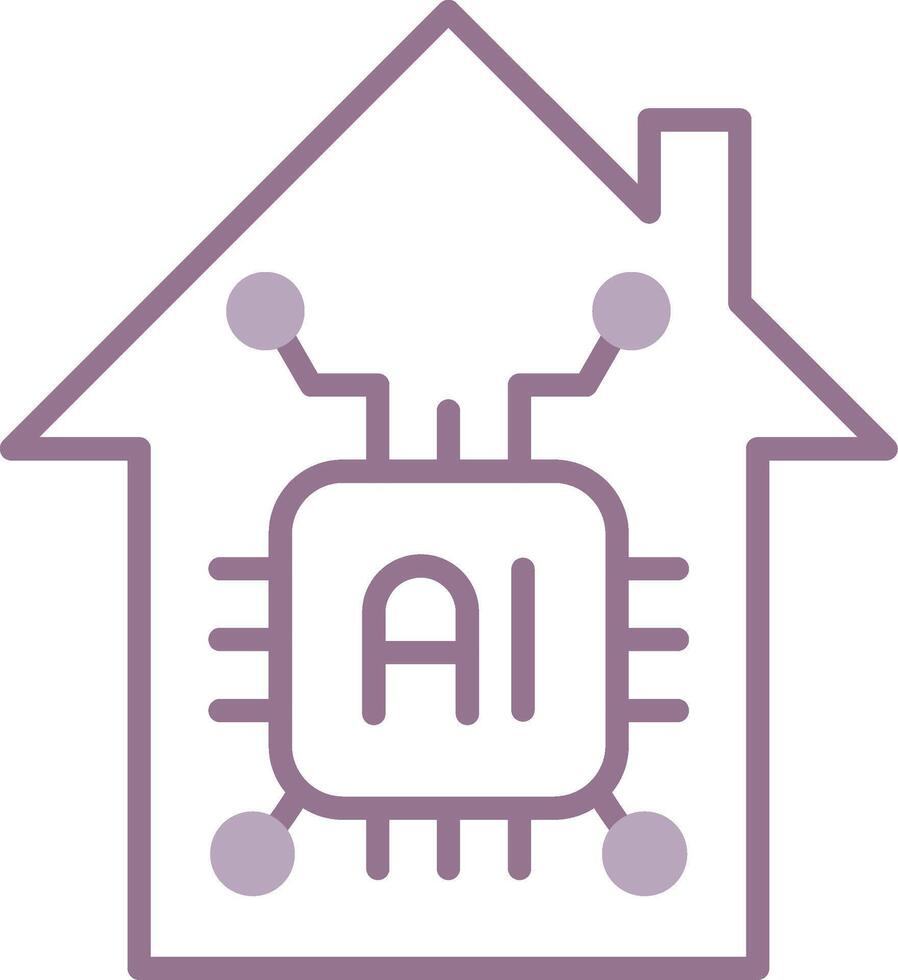 A house with a computer chip icon vector