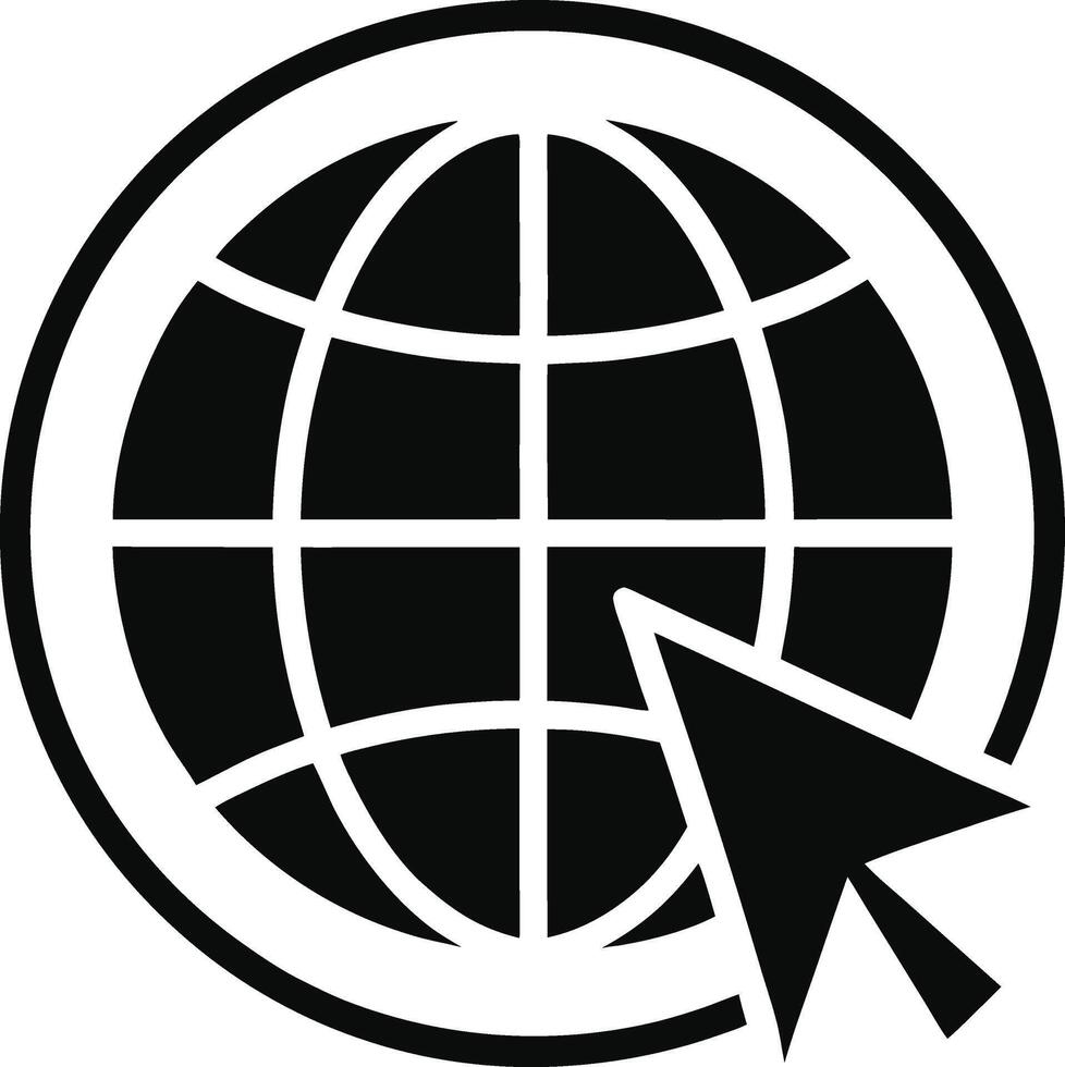 Globe with Cursor Illustration for Internet and Web Navigation vector
