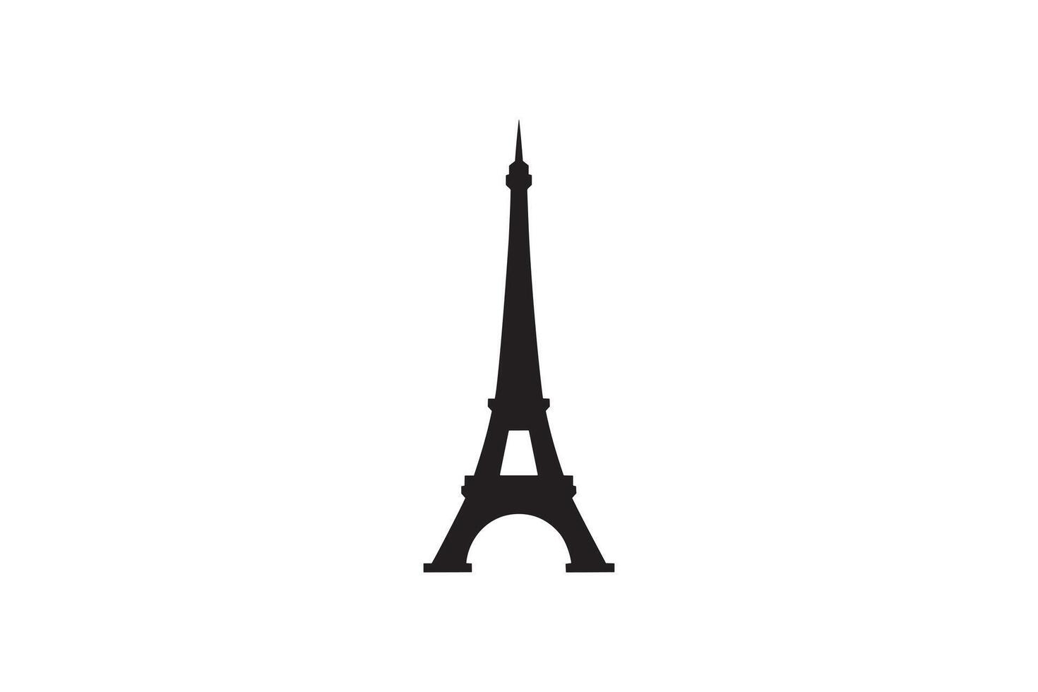 Eiffel Tower Silhouette Design Paris Eiffel Tower Black Silhouette vector