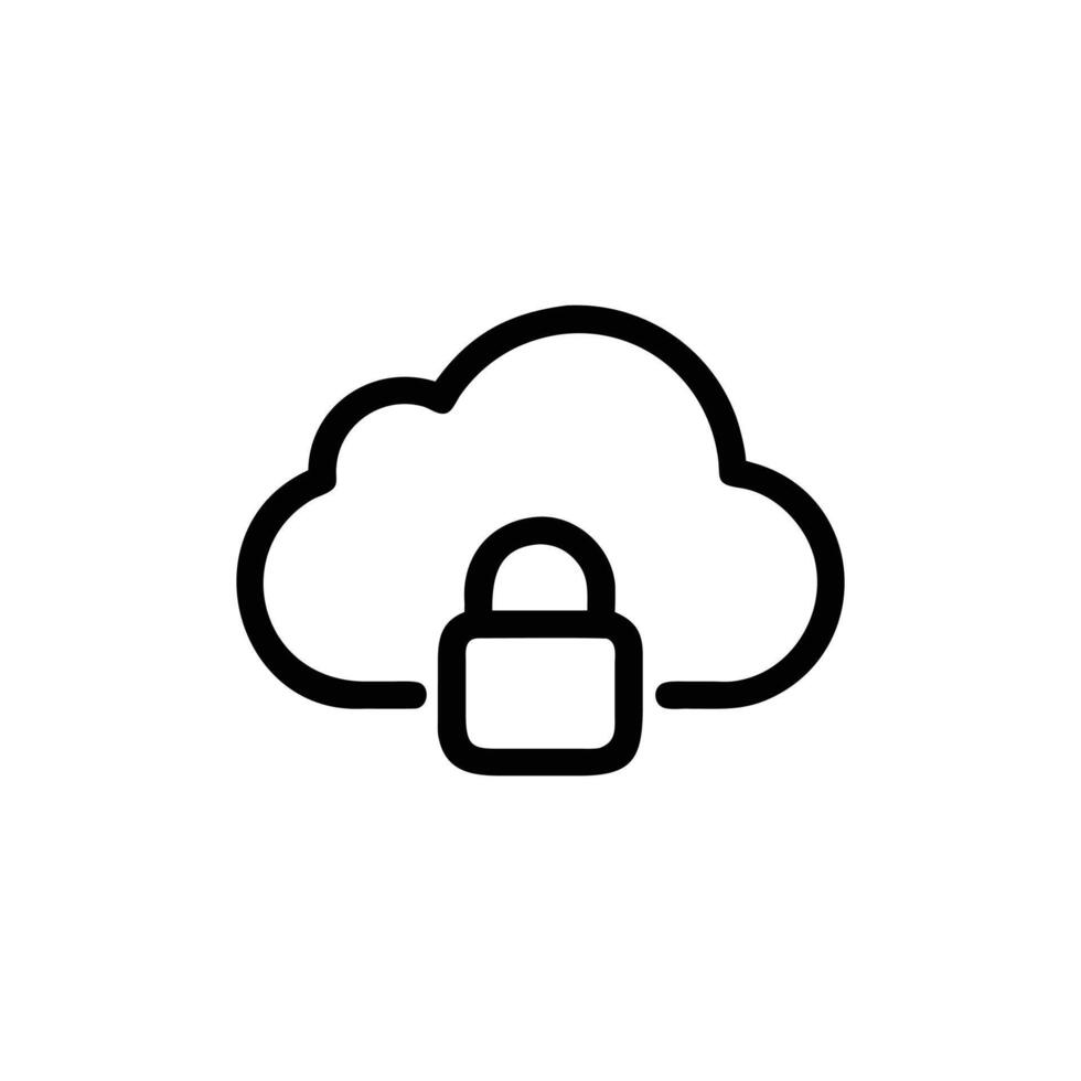 Minimalist Icon of Cloud and Padlock Security with Background vector