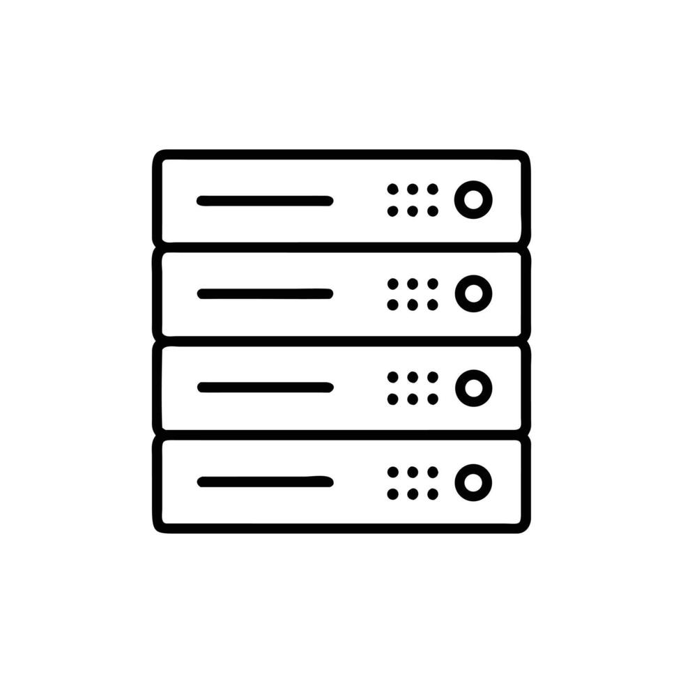 Four Tiered Server Outline Icon with Background Technology Element vector