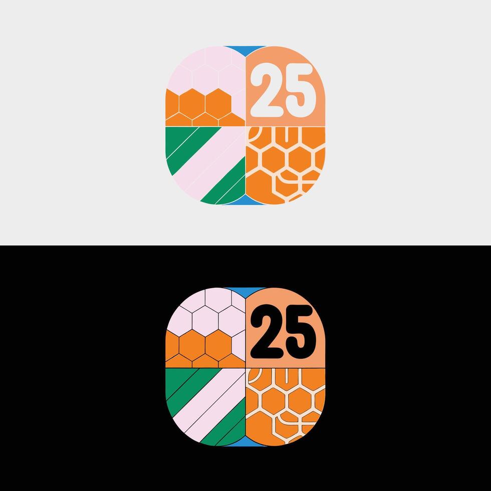 Abstract geometric design with number twenty five illustration art graphic design element art vector