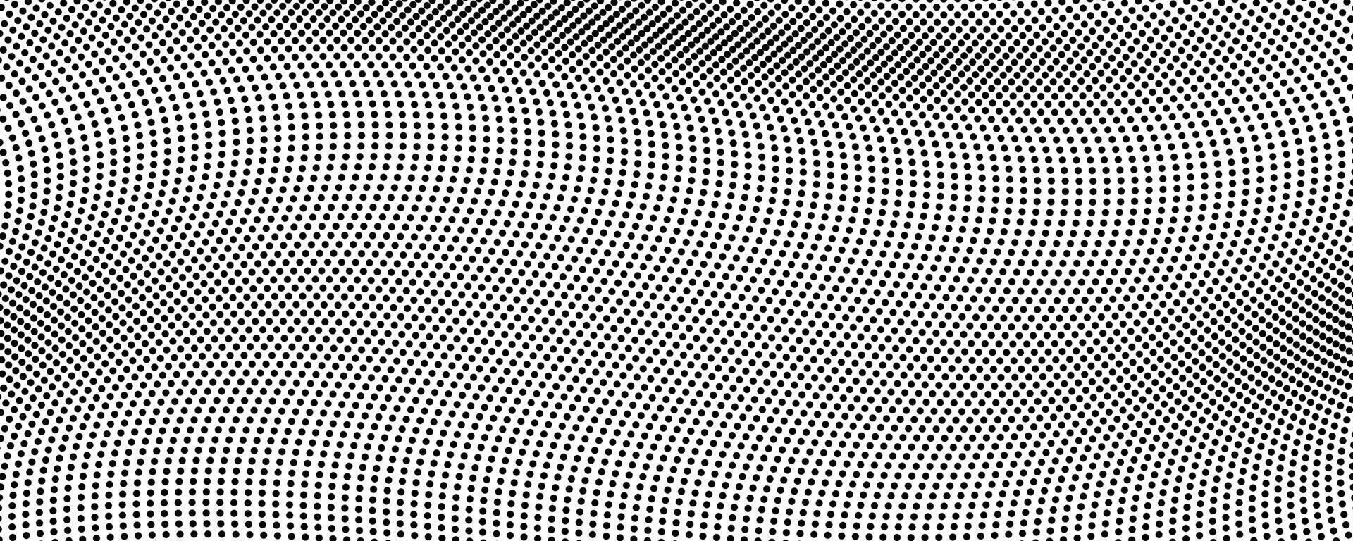 Halftone monochrome background with flowing dots. Abstract wave black and white texture. Great illustration vector