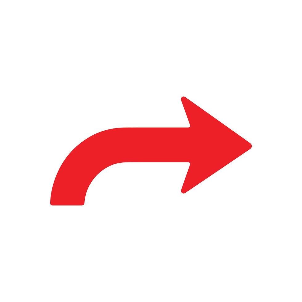 A red arrow pointing left on a white background vector