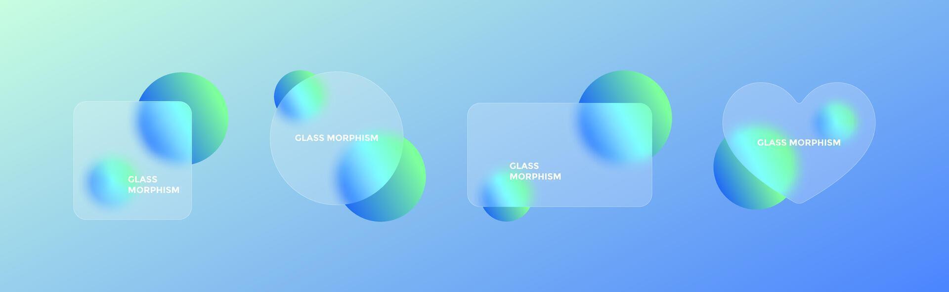 Blurry circles and translucent geometric forms blend seamlessly, offering a striking visual composition that illustrates the principles of glass morphism in an abstract setting. vector