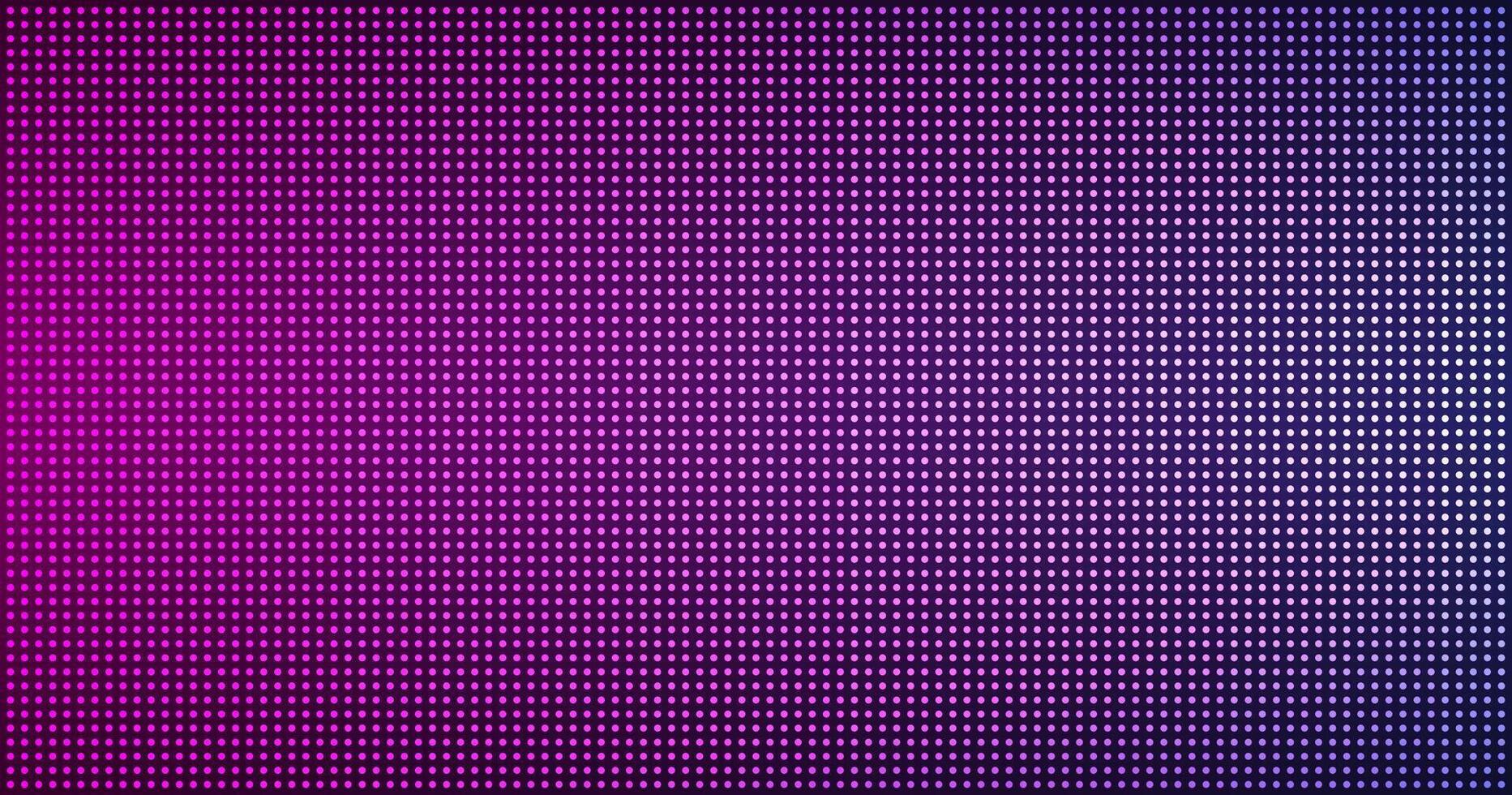 Led light screen background. TV panel with pixel dots. Display, monitor texture. Abstract neon glow in pink and purple. vector