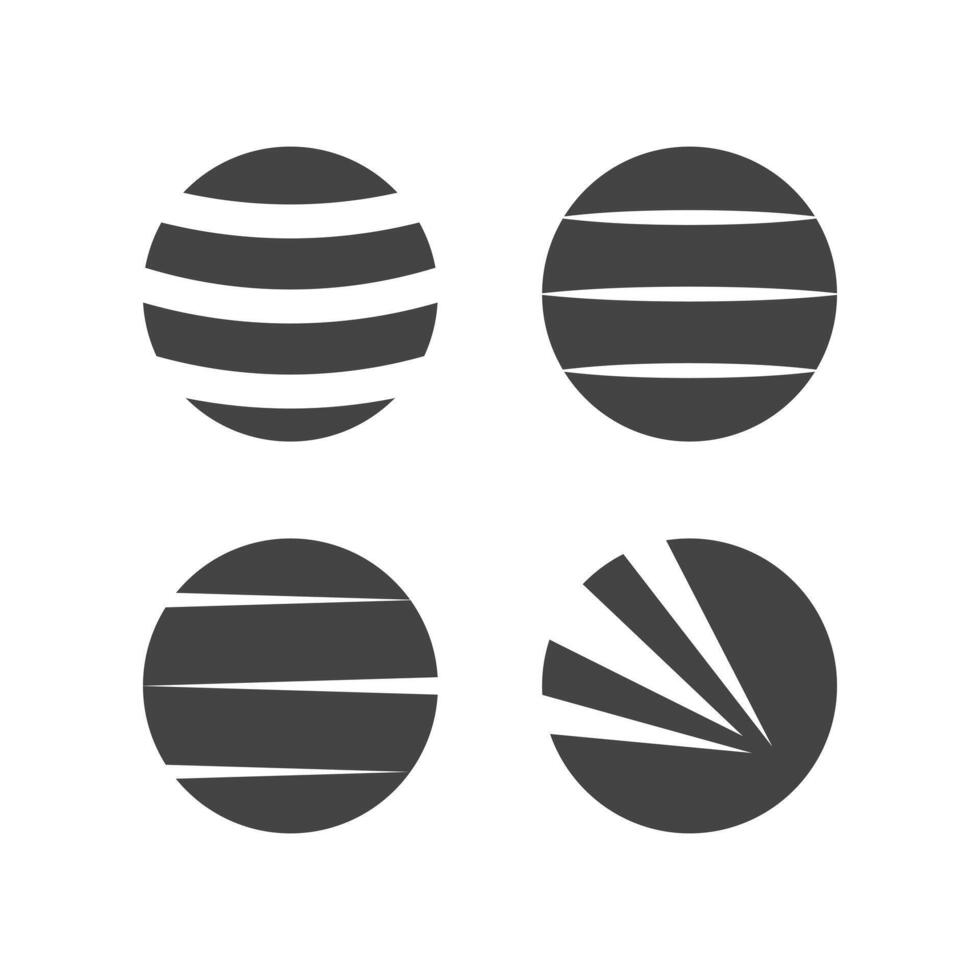 Black circles with different wave patterns inside create an abstract and modern design, each circle has a unique pattern. vector