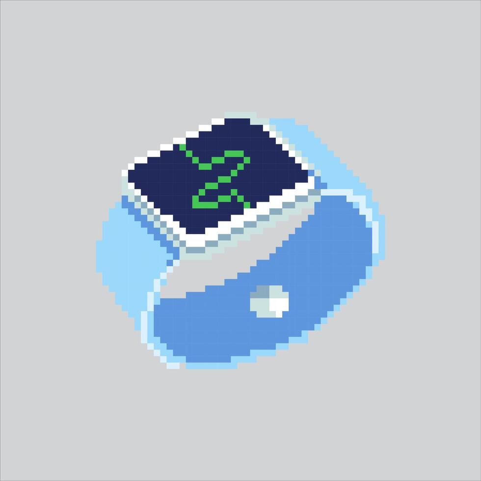 Pixel art illustration Smartwatch Tech. Pixelated Smart Gadget. Compact Smartwatch Gadget Tech Icon pixelated for the pixel art game and icon for website and game. old school retro. vector