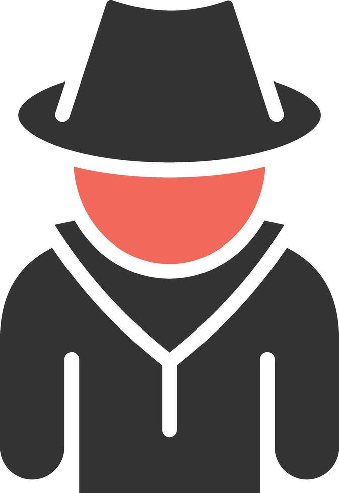 The icon symbol of surveillance, or anonymous identity is associated with detectives, spies, or mysterious characters whose identities are hidden. vector