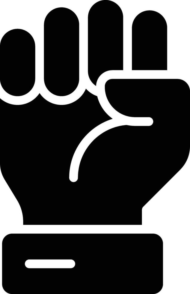 icon of a clenched fist with handcuffs on the wrists indicates a guilty attitude in the sentence of a prisoner. vector