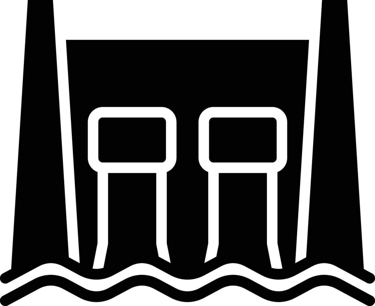 icon symbolizes a large infrastructure built for the purpose of water conservation and control, the water element being the main resource managed by the dam. vector