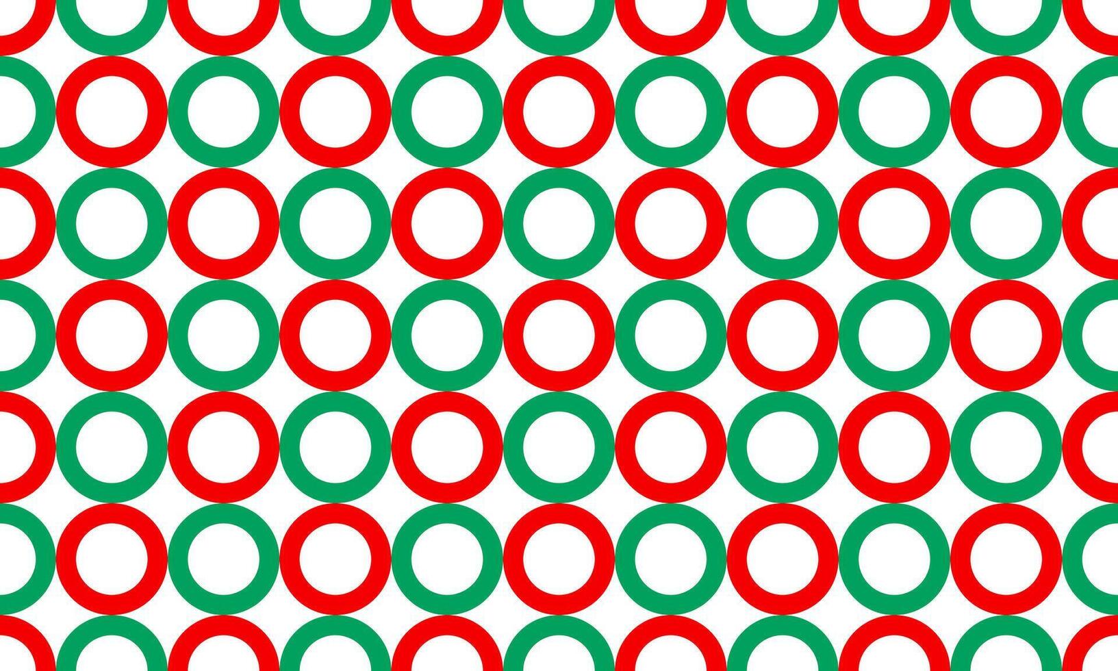 Seamless pattern composed of green and red circles on a white background. vector