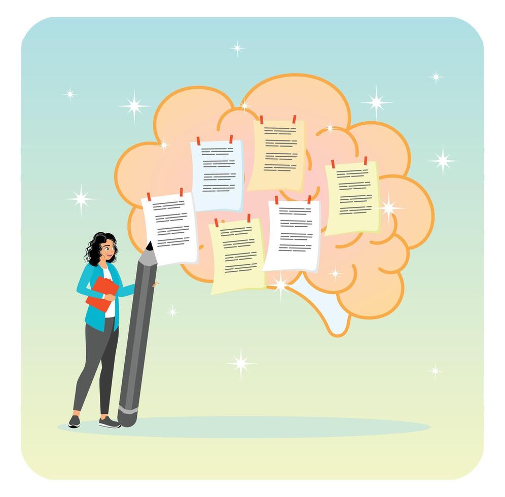 Sticky notes concept to memory or task reminder. vector