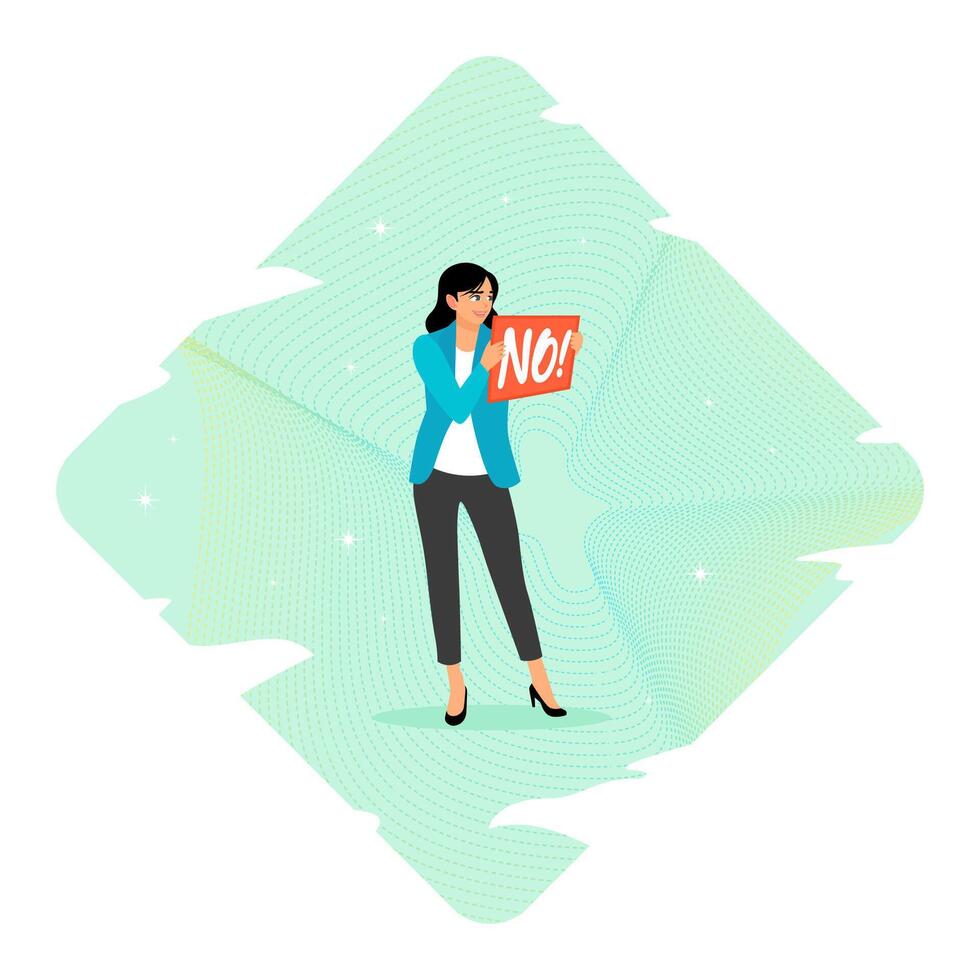 Say no, rejection concept or refuse to do thing. vector