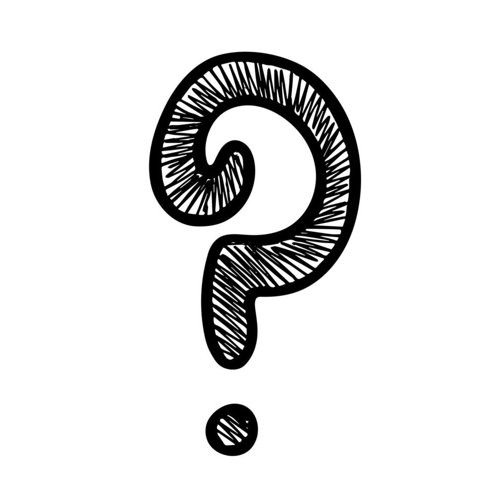 problem Hand drawn question mark clipart Single element for design vector