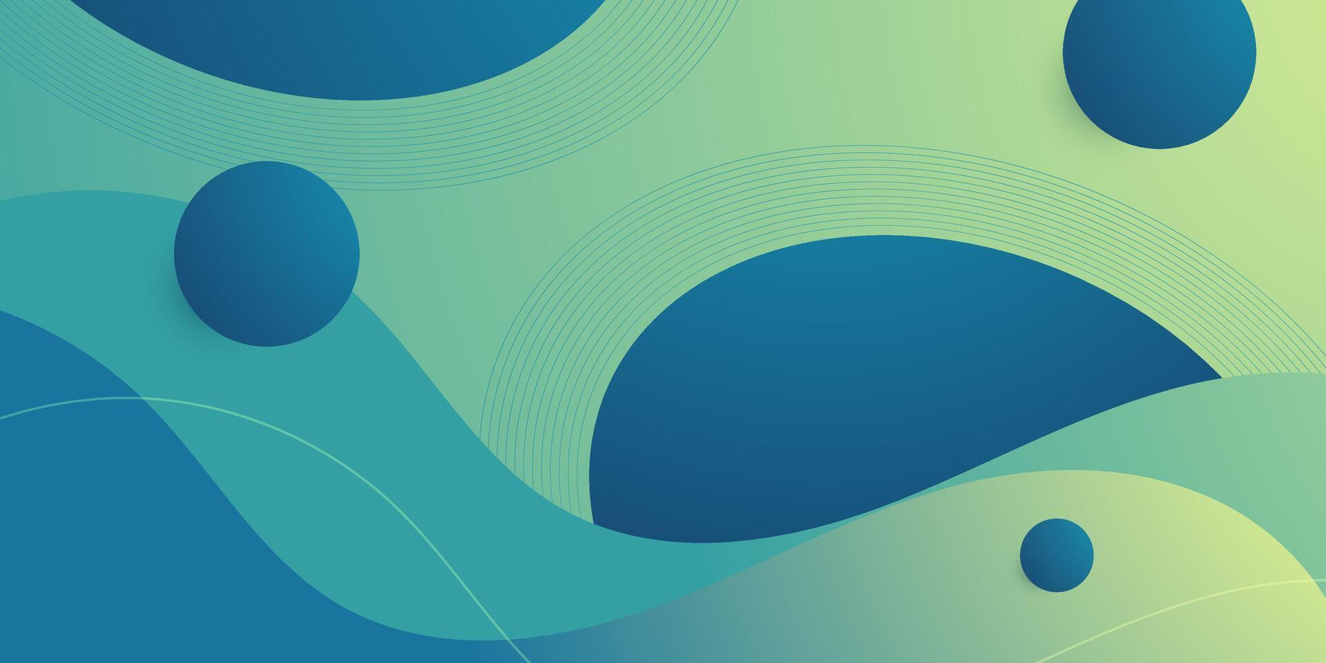 Abstract gradient blue and green background. Simple wave fluid pattern with lines concept. Trendy banner background design. vector