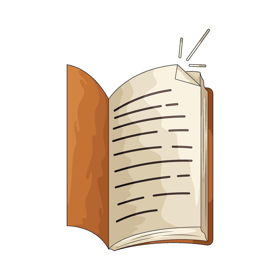 Illustration of Open Book with Folded Page Corner vector
