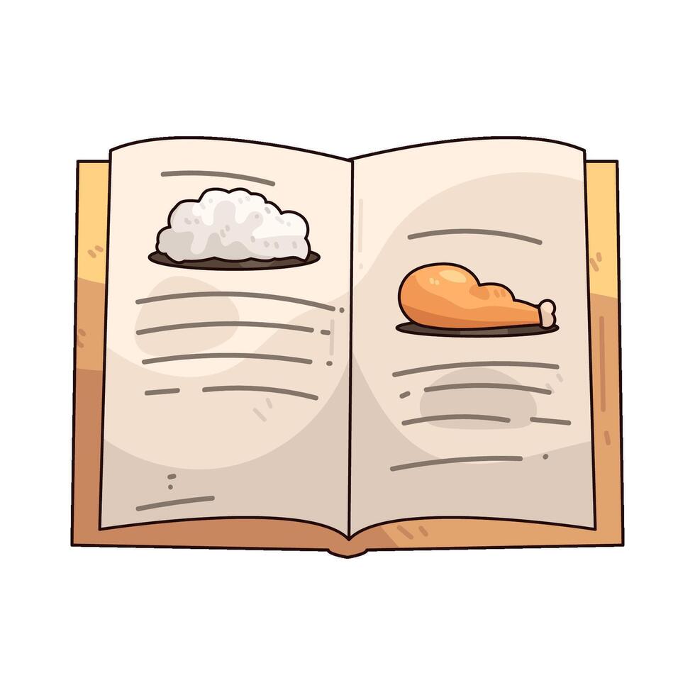 Illustration of a Cookbook with Rice and Chicken vector