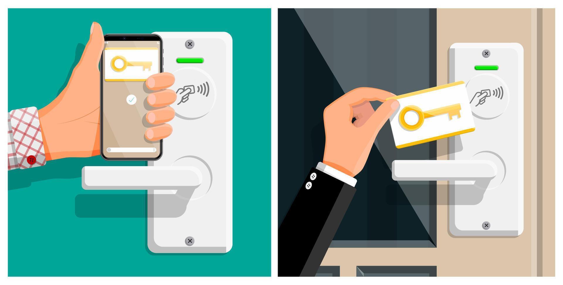 Smart locks for keyless entry vector
