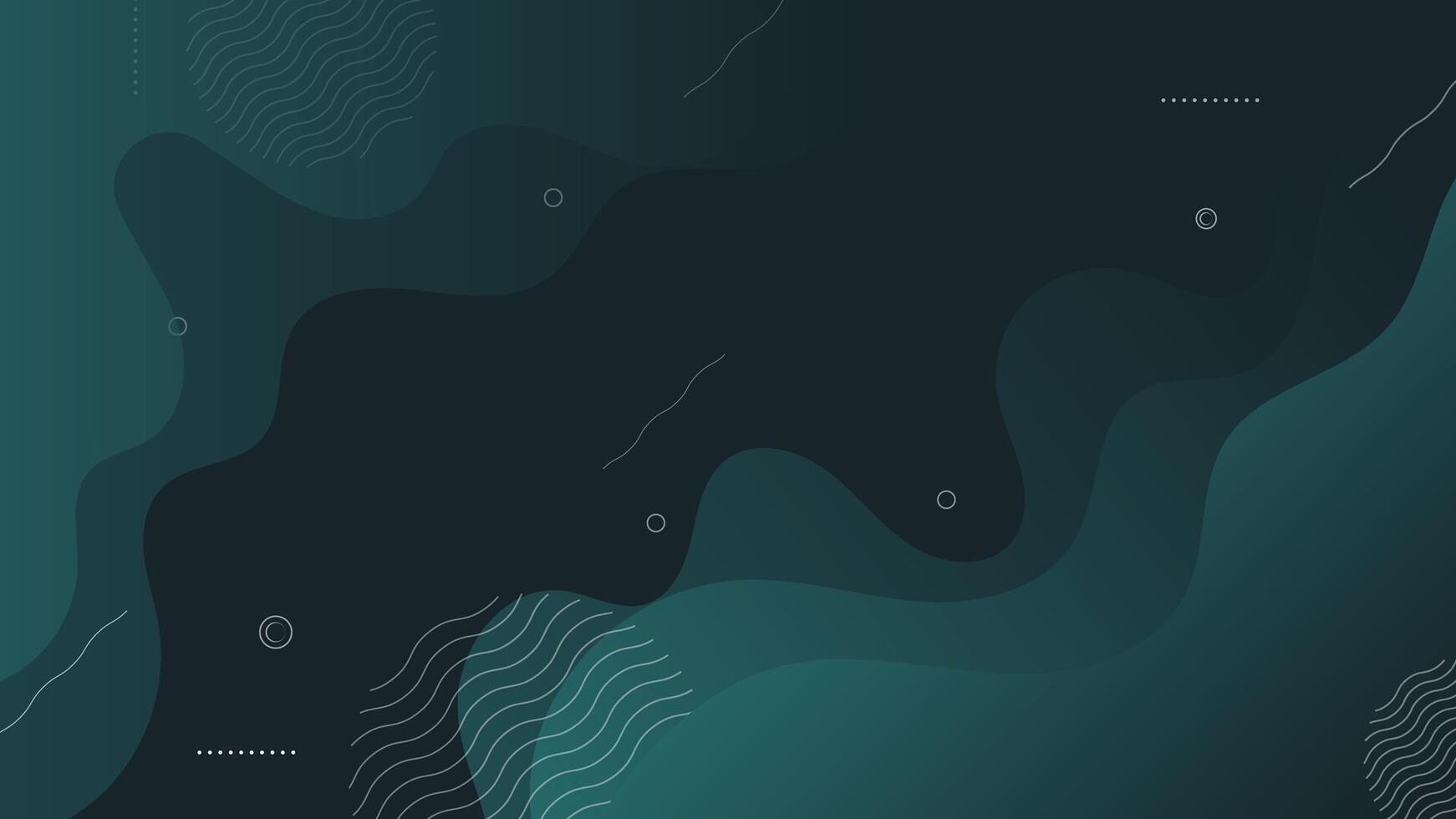 Modern abstract dark fluid background featuring smooth gradient waves and minimal geometric line accents, perfect for design, branding, web, and creative presentations. vector