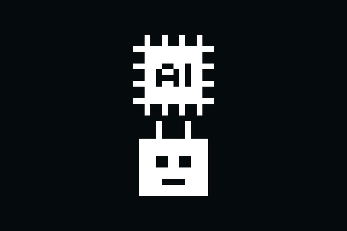 Background minimal of robot robotic AI chat bot mind machine 8 bit. vector