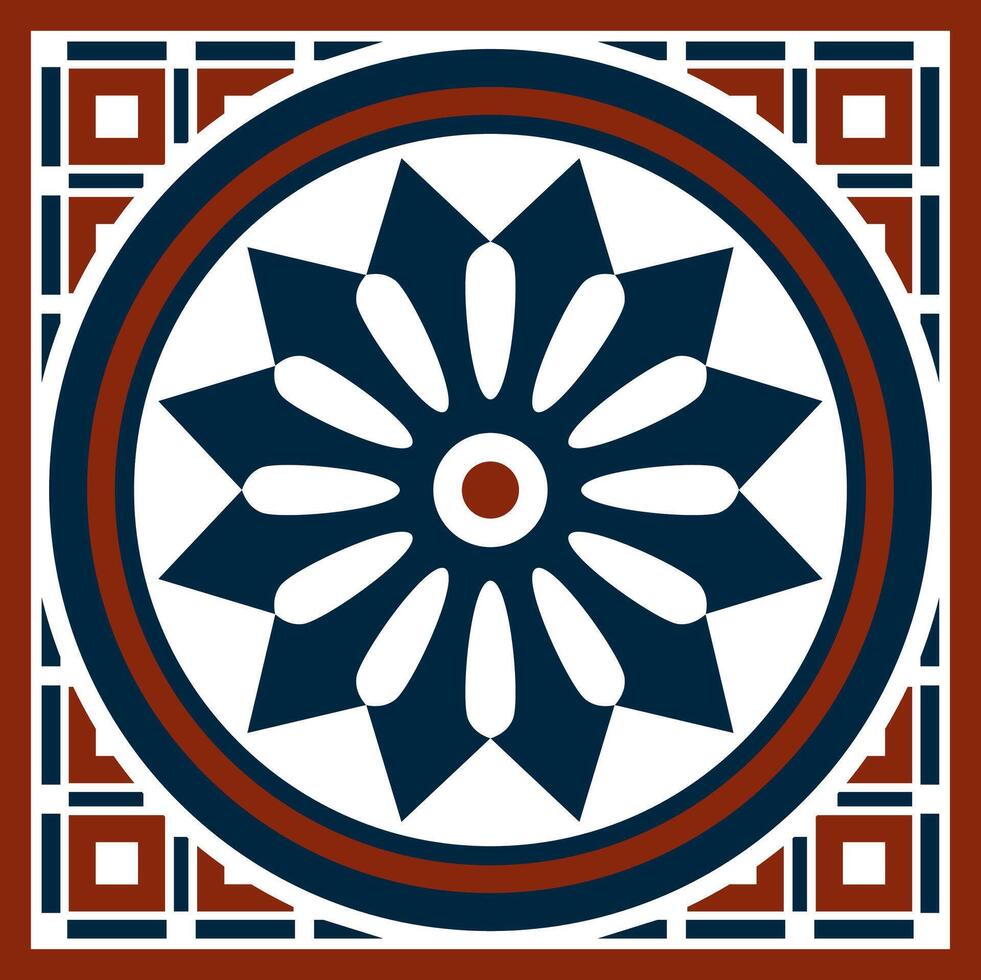 square Assyrian color ornament. Rectangle, border, frame of Mesopatamia. Pattern ancient East. vector
