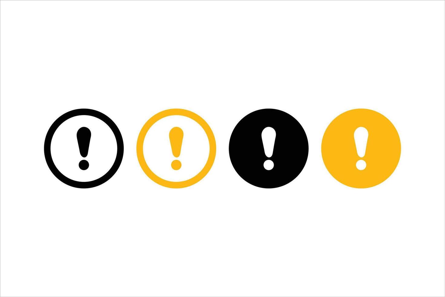 Caution alarm icons set. Danger, attention, yellow and black fatal error message element, exclamation mark of warning attention. vector