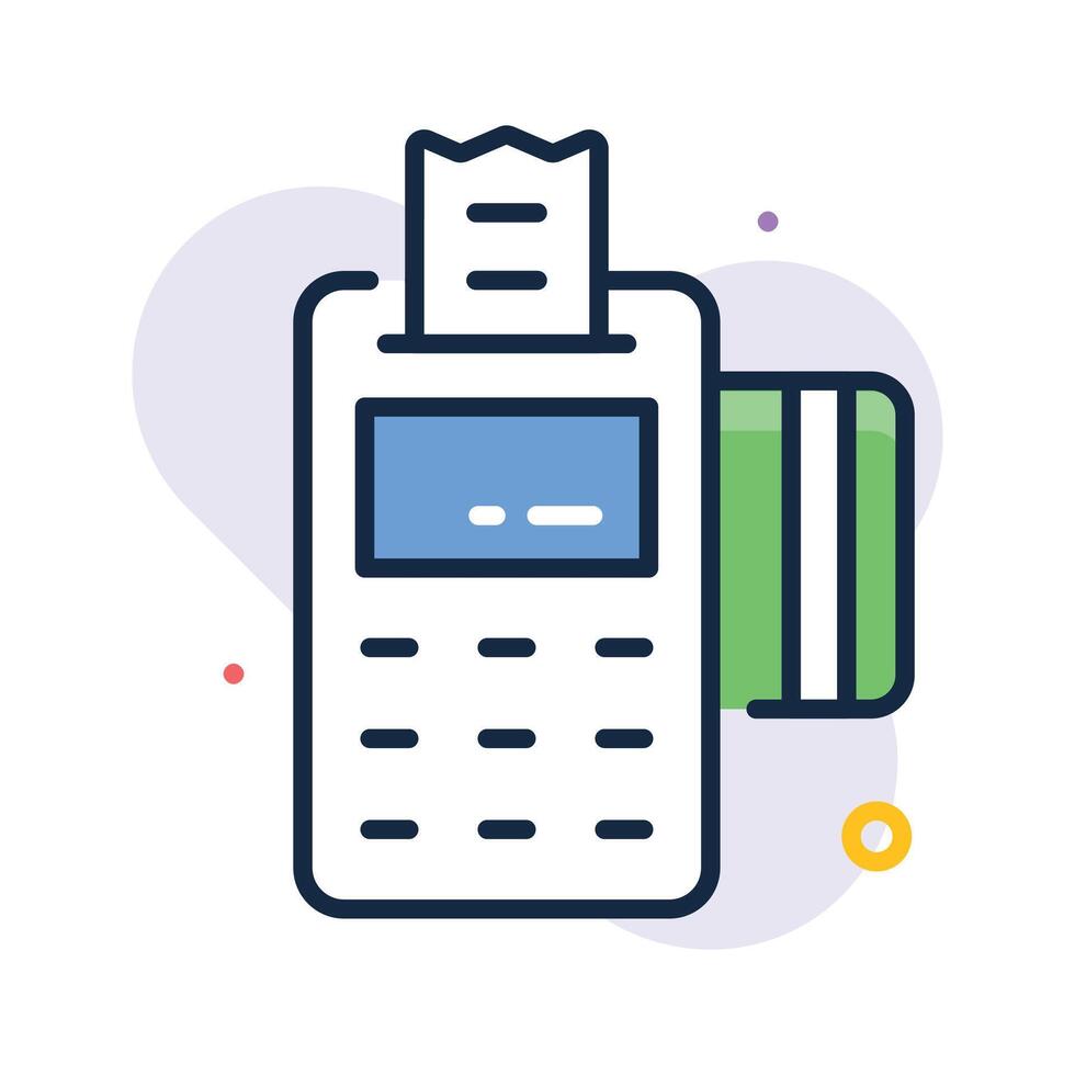 Pos terminal icon design in modern flat outline style vector