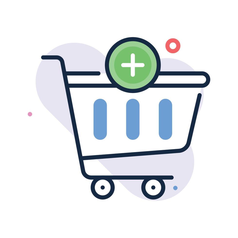 Add to basket icon symbolizing online store and cart purchases.. vector