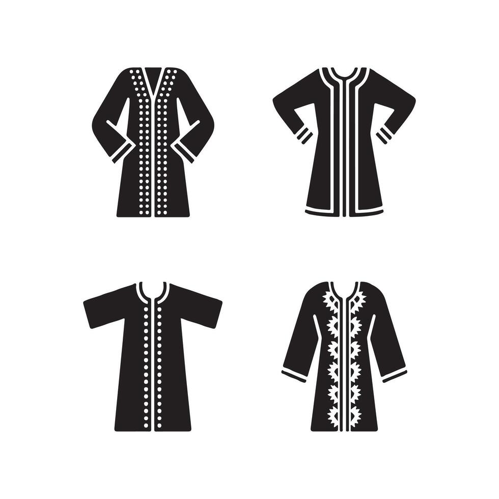 Stylish Kaftan Patterned Solid Icons vector