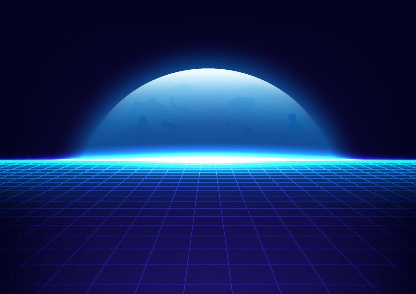 Universe communication wave signal. Global digital networking. Perspective grid and space technology vector