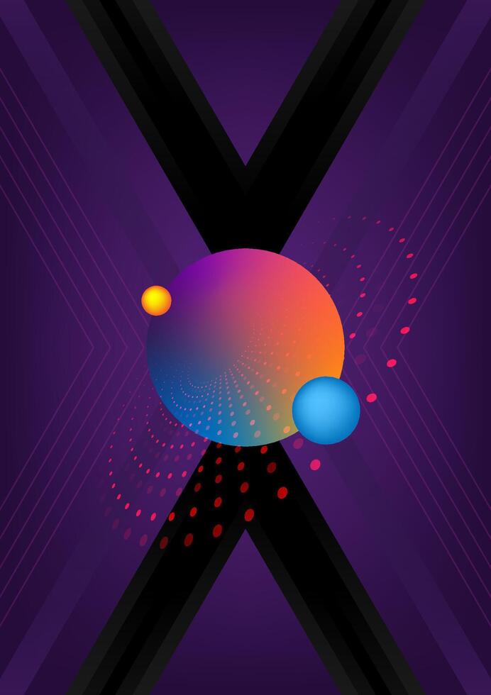 Planet poster retro design. Abstract background and sphere shape. Space gravity science concept vector