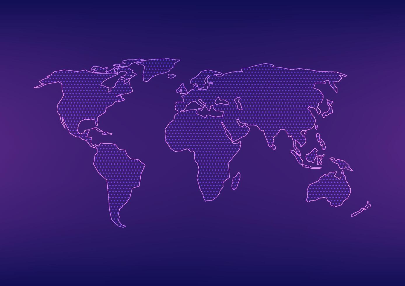 World map hitech style. Digital communication technology networking. Geography and boundary earth dot pattern vector