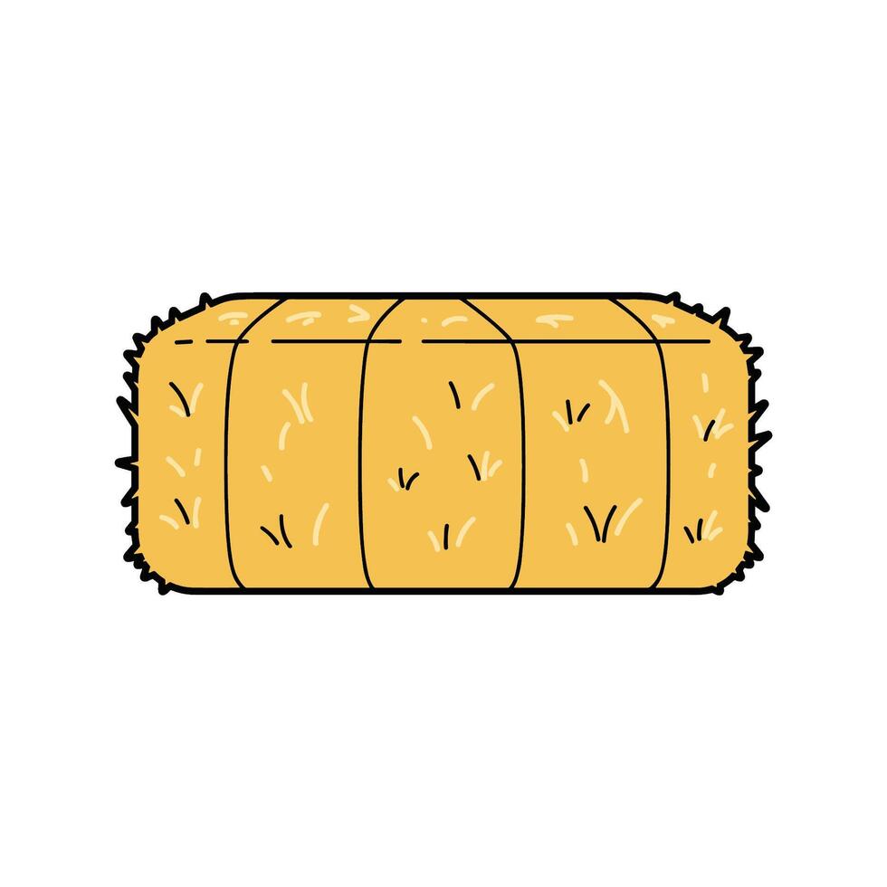 Rectangular hay bale with straw texture vector