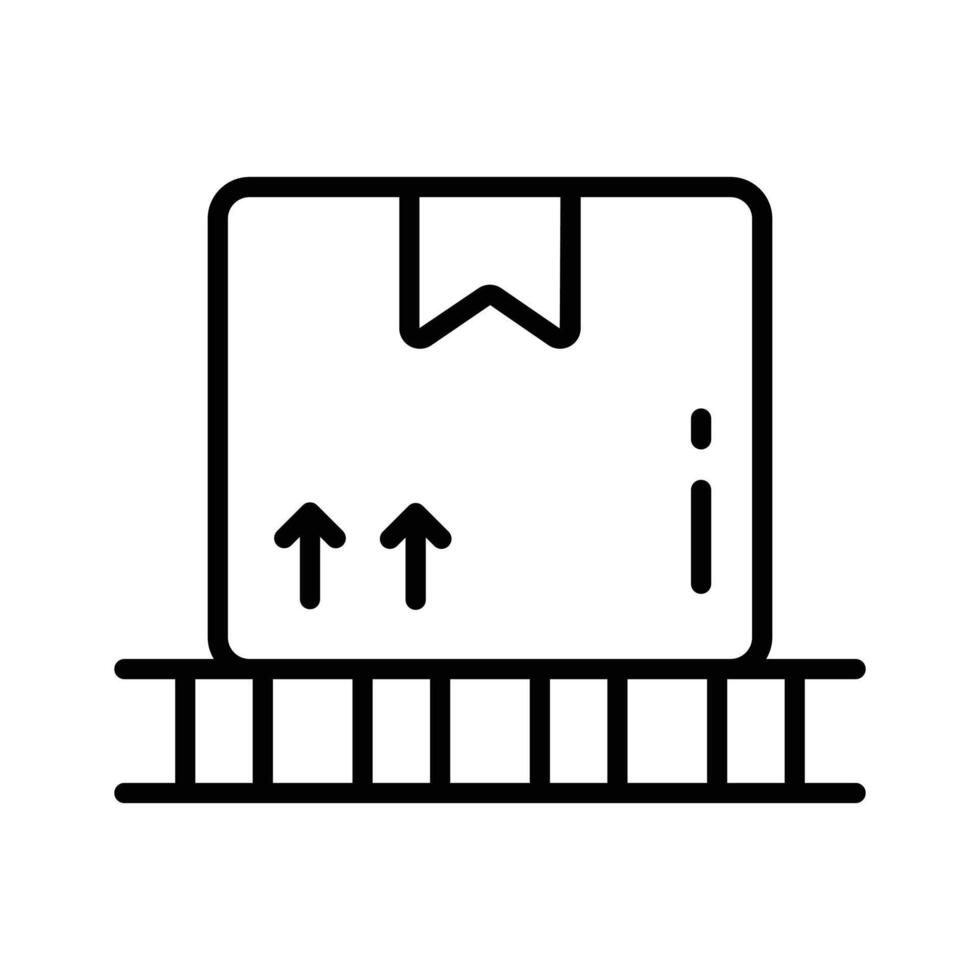 paquete o empaquetar entrega icono en plano contorno estilo, comercio electrónico embalaje y Envío servicios. vector