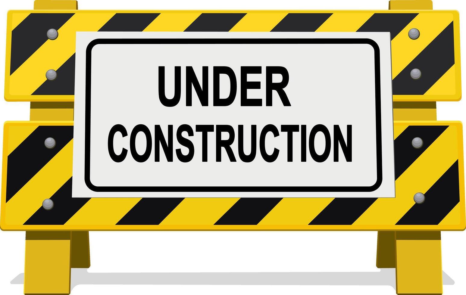 A construction sign indicating work in progress or under construction at a building site or web site vector